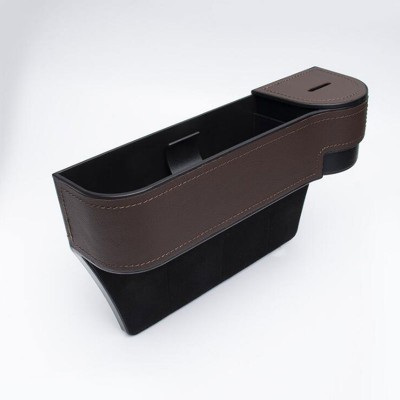 multifunctional pu leather car seat side pocket gap filler organizer coin holder storage box