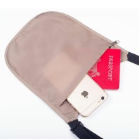 Polyester RFID Travel Neck Pouch Holder Passport Id Wallet Bag